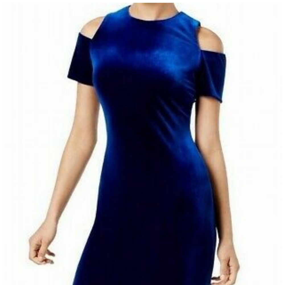 Blue velvet dress